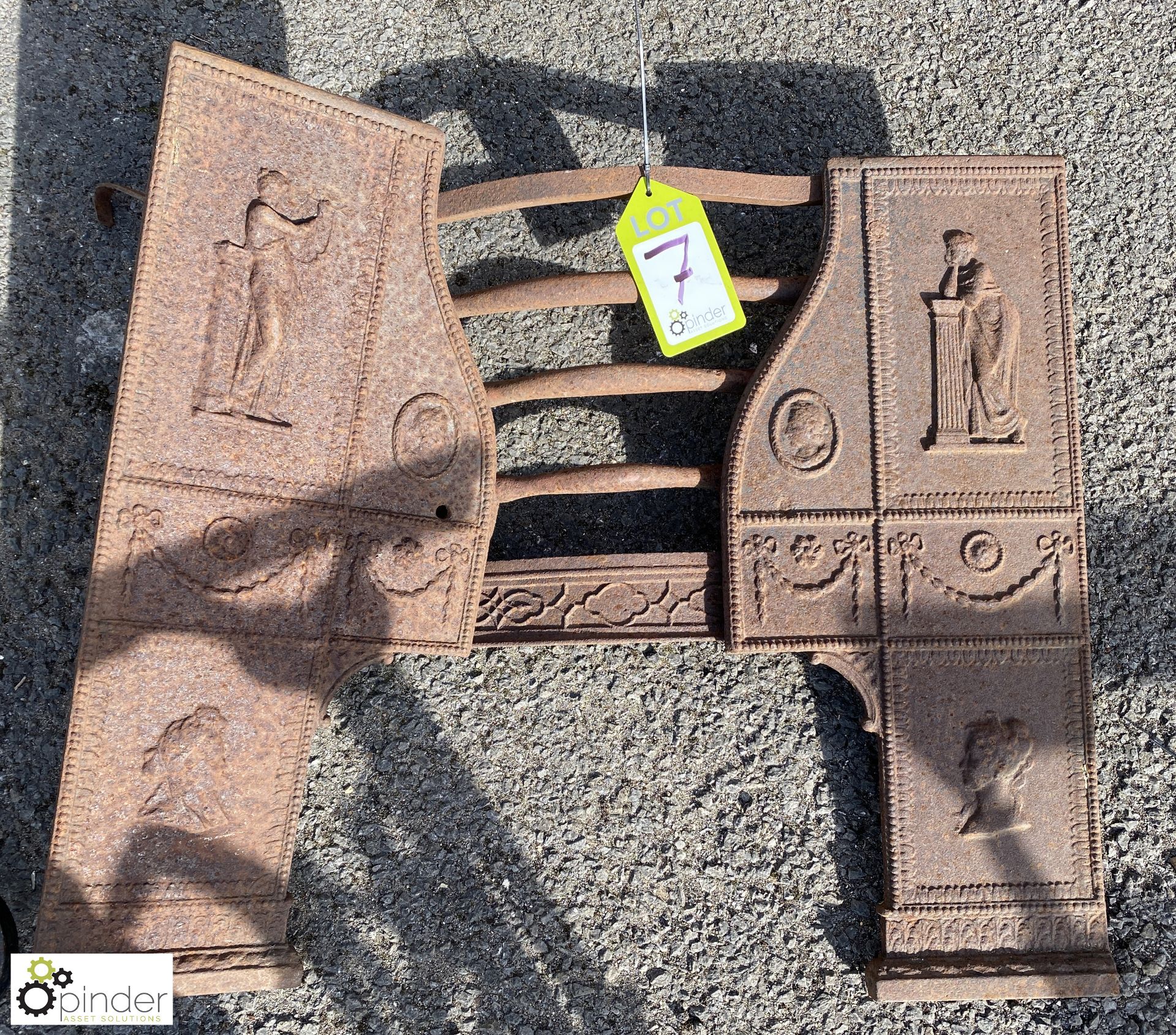 Cast iron Victorian Fire Basket with decorative back plates