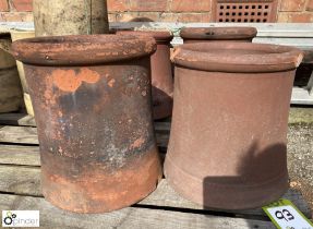 2 various terracotta Chimney Pots, 300mm tall