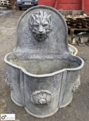 Georgian lead lions head wall type Water Fountain, 470mm x 570mm