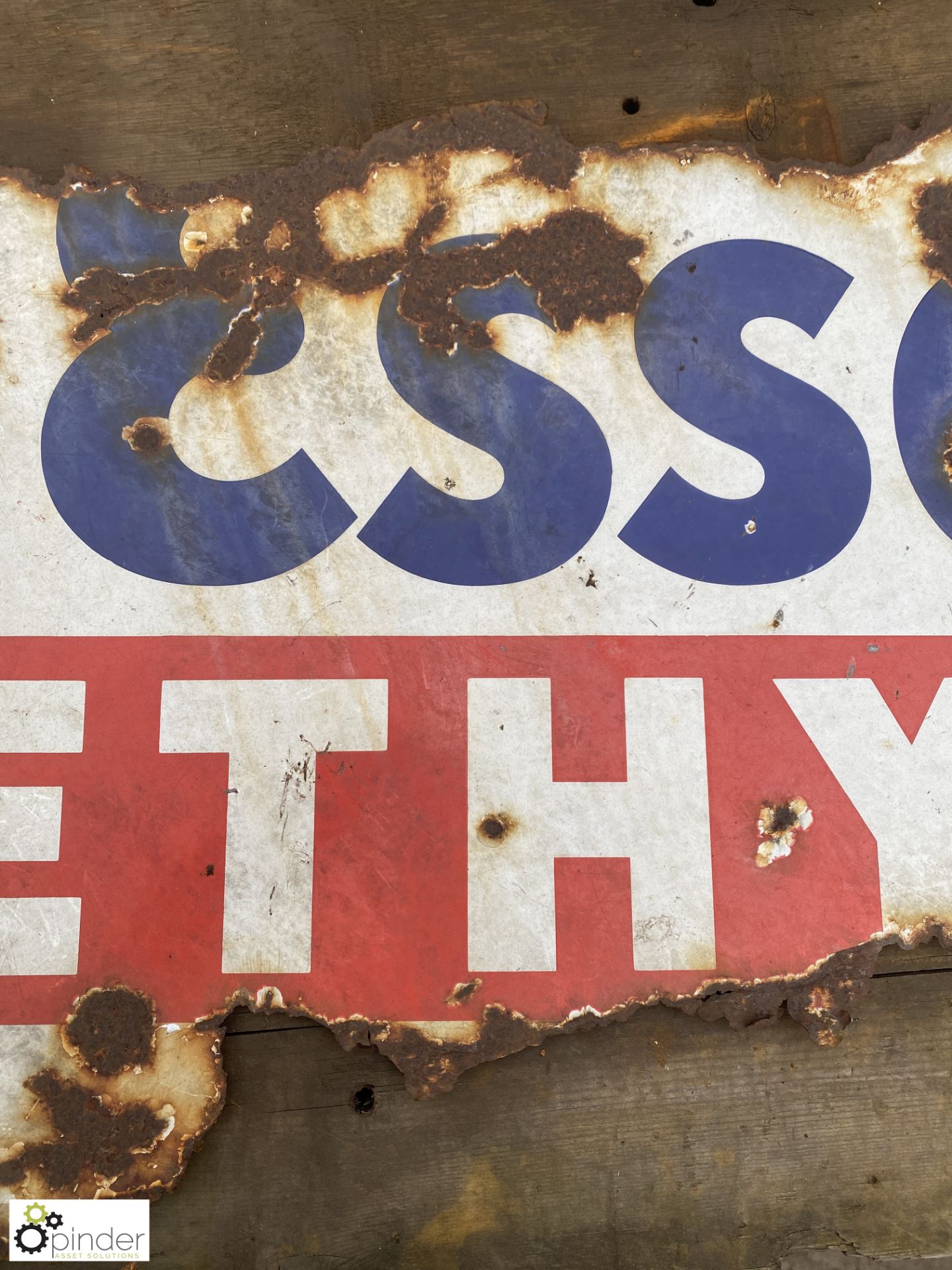 Steel painted Esso Ethyl Sign, 750mm wide - Image 4 of 6