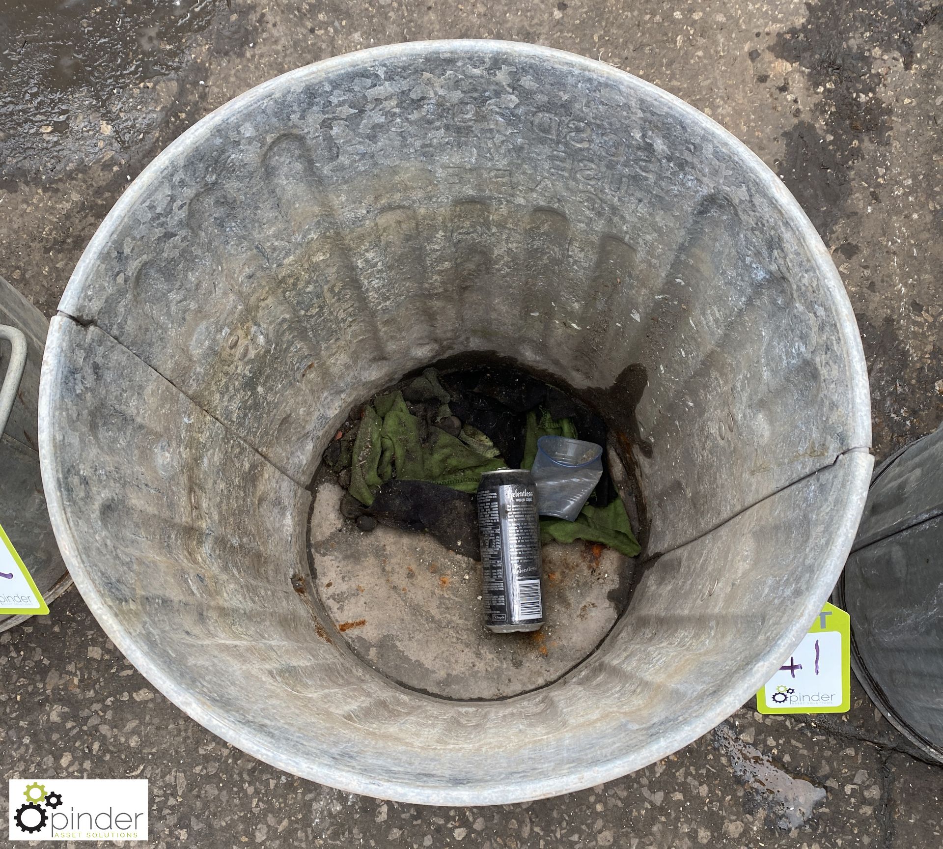 Galvanised Dustbin, 1986/1988, 440mm x 570mm - Bild 2 aus 3