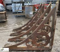 Pair antique cast iron Wall Brackets, 1230mm x 1080mm, from Hathersage Railway Station