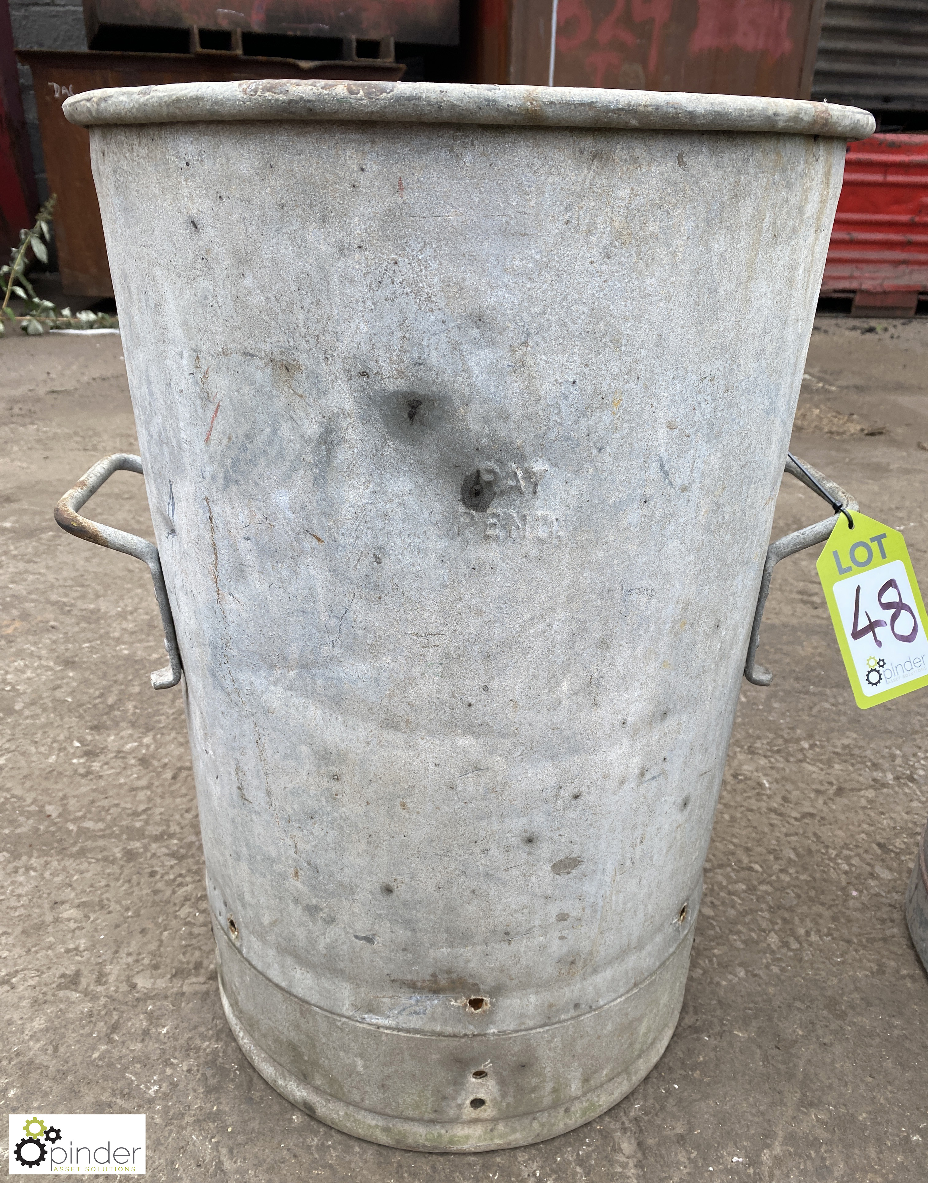 Galvanised Dustbin, 1972, 435mm x 600mm