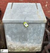Galvanised sloped top hinged Wood Stove/Flammables Cabinet, 950mm x 620mm x 1260mm