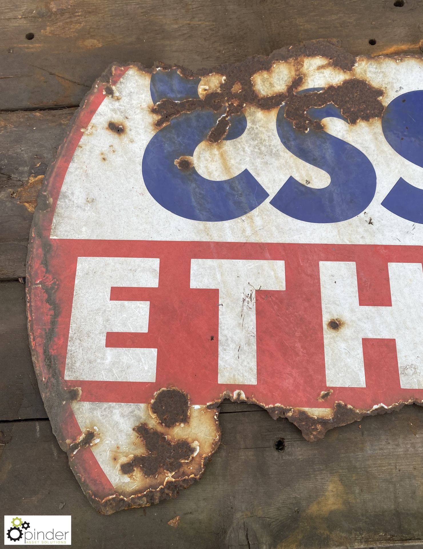 Steel painted Esso Ethyl Sign, 750mm wide - Image 5 of 6