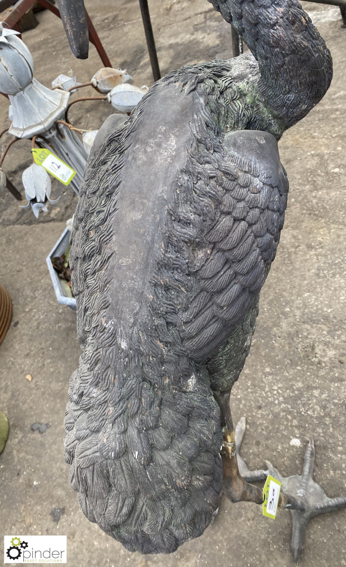 Bronze Statue of a crane, 1400mm tall - Image 8 of 12