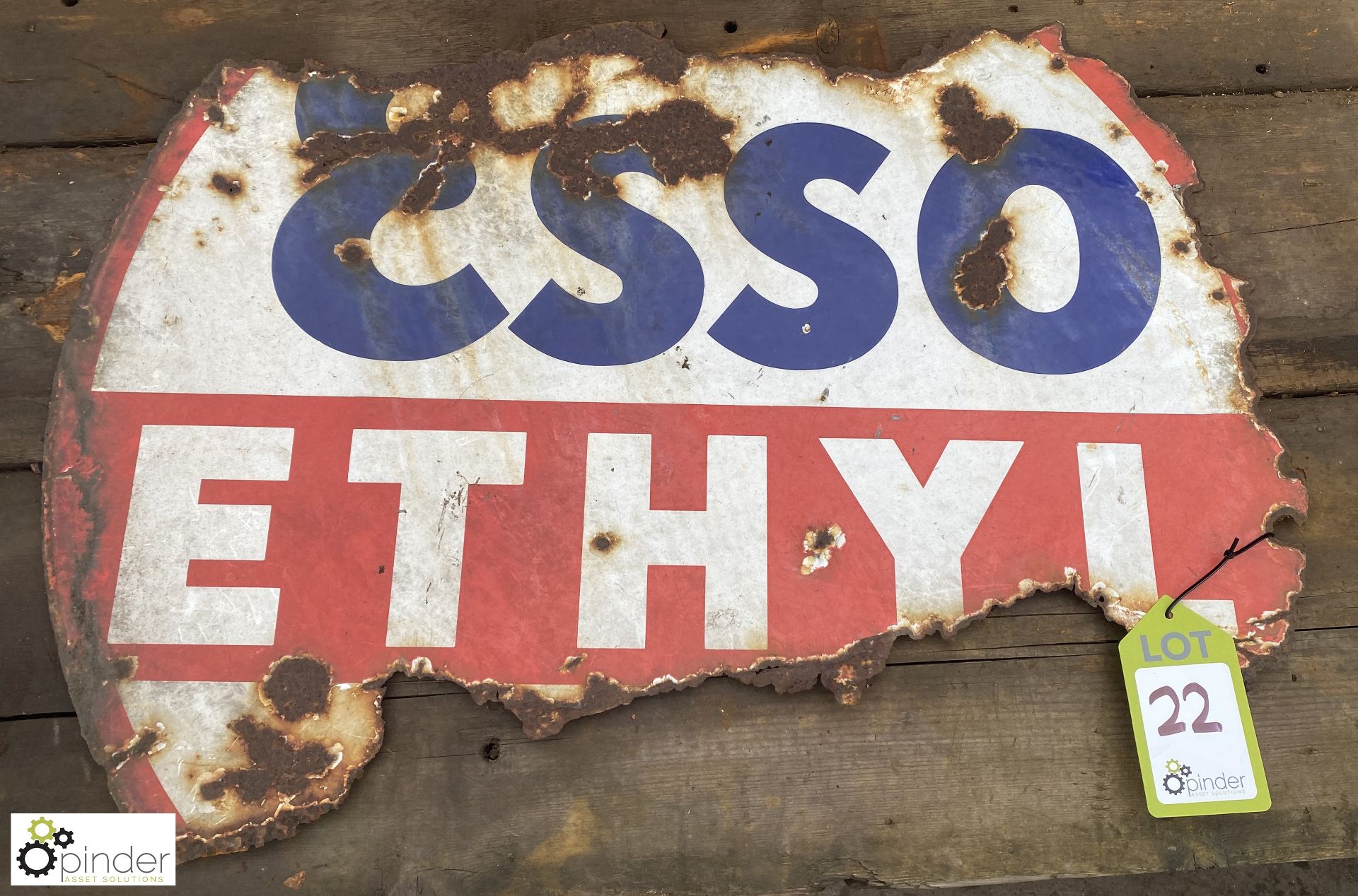 Steel painted Esso Ethyl Sign, 750mm wide - Image 2 of 6