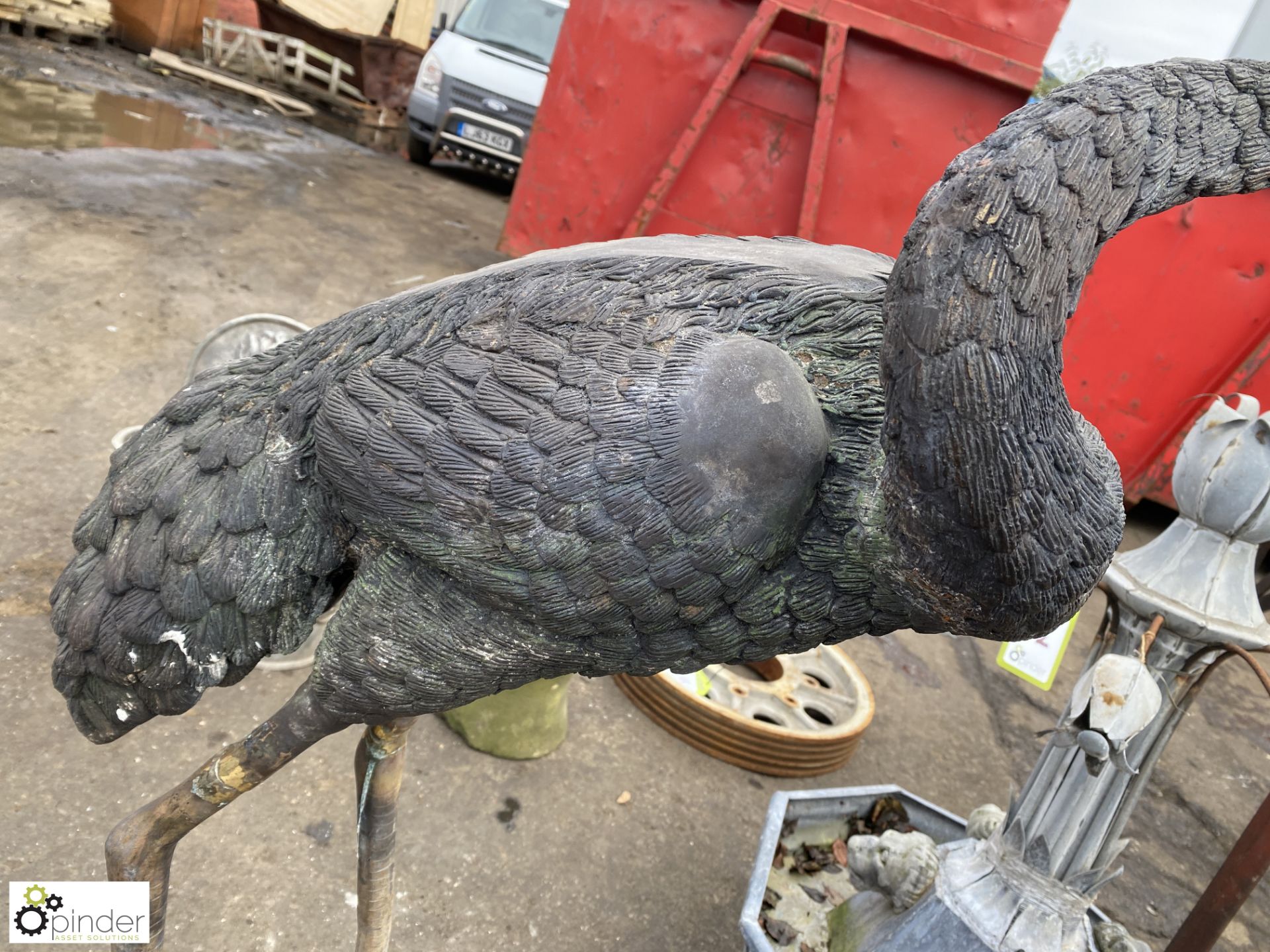 Bronze Statue of a crane, 1400mm tall - Image 9 of 12