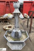 Georgian zinc/copper Water Fountain, with 4 lions heads and 8 flower heads, base 630mm x 630mm, full