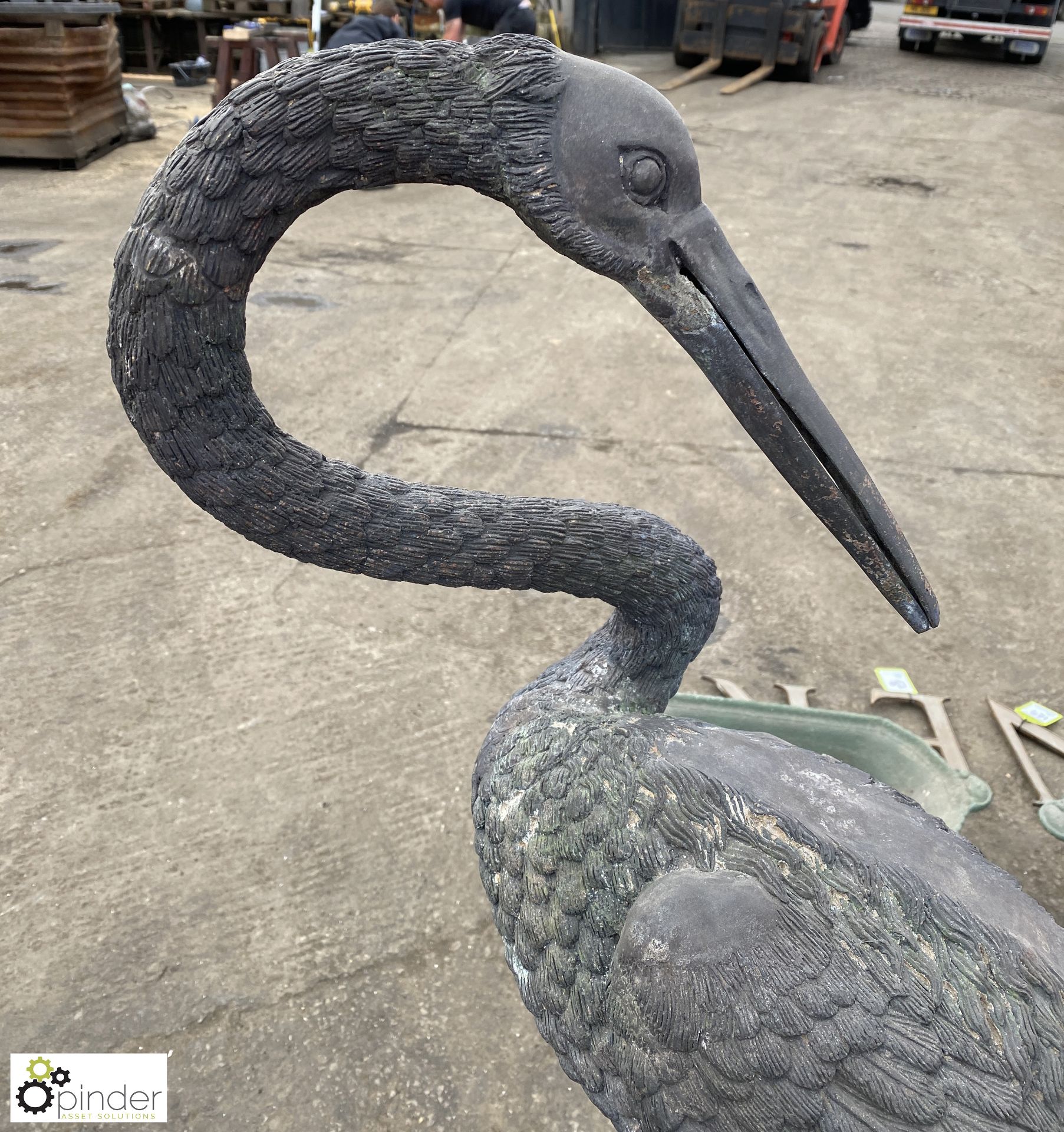 Bronze Statue of a crane, 1400mm tall - Image 5 of 12