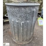 Galvanised Dustbin, 1986/1988, 440mm x 570mm