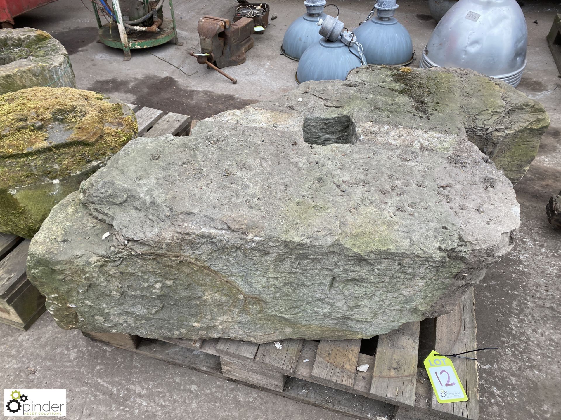 Derbyshire Millstone, 370mm thick, damaged - Image 5 of 7