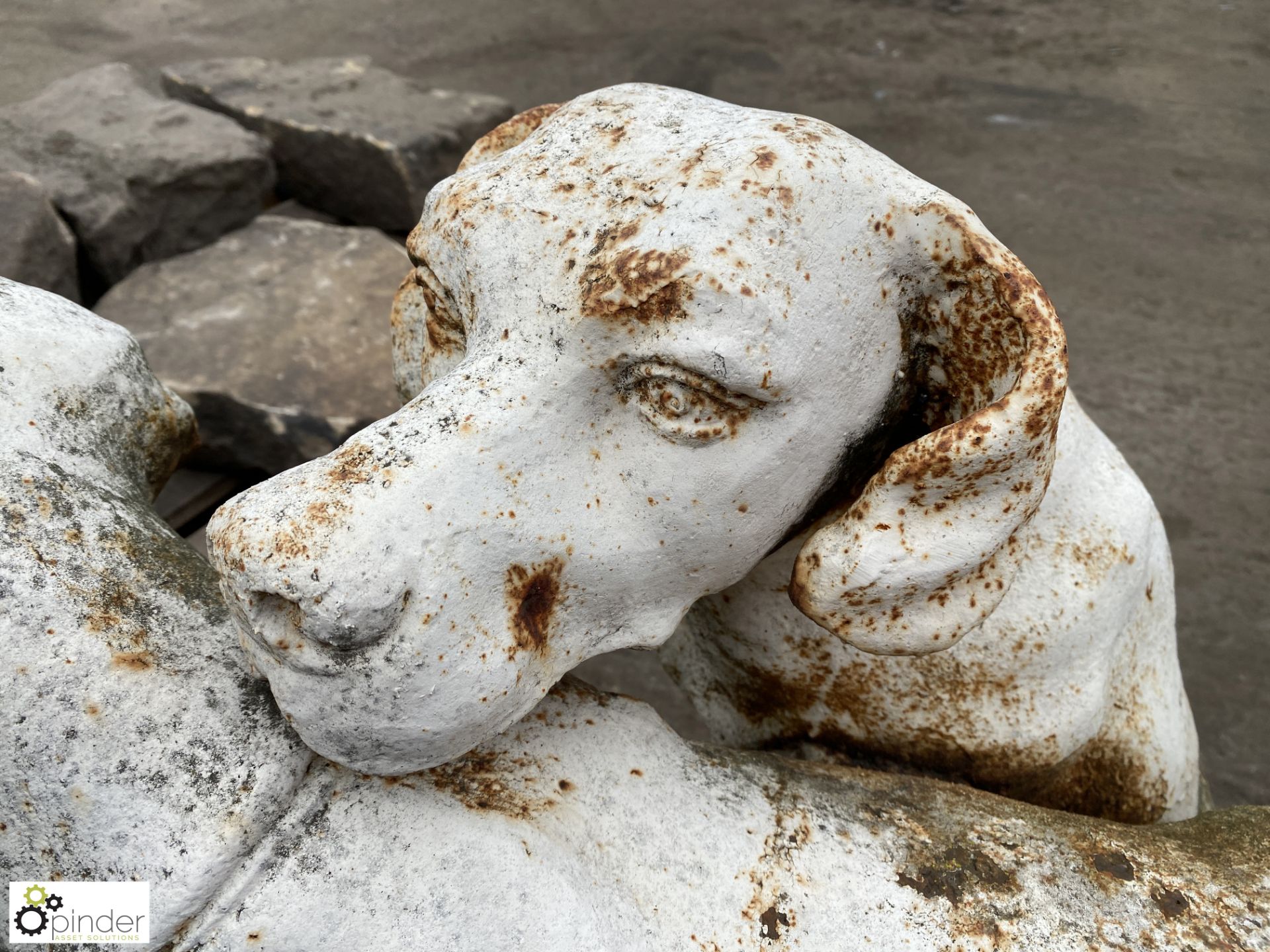 Victorian cast iron Statue of 2 dogs, base 890mm x 500mm, 800mm max height - Image 4 of 9