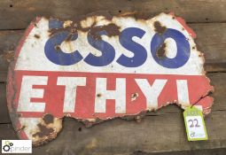 Steel painted Esso Ethyl Sign, 750mm wide