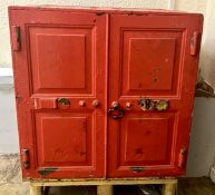 Vintage double door Safe, 710mm x 500mm x 685mm, with key (please note this lot is located in