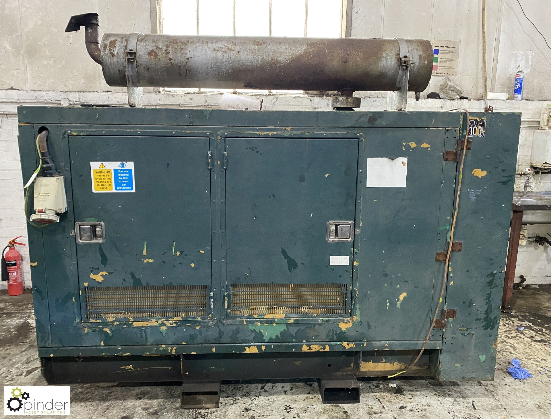 Skid mounted Generator Set, 45kva, 907hours, with Perkins engine, and acoustic cabinet