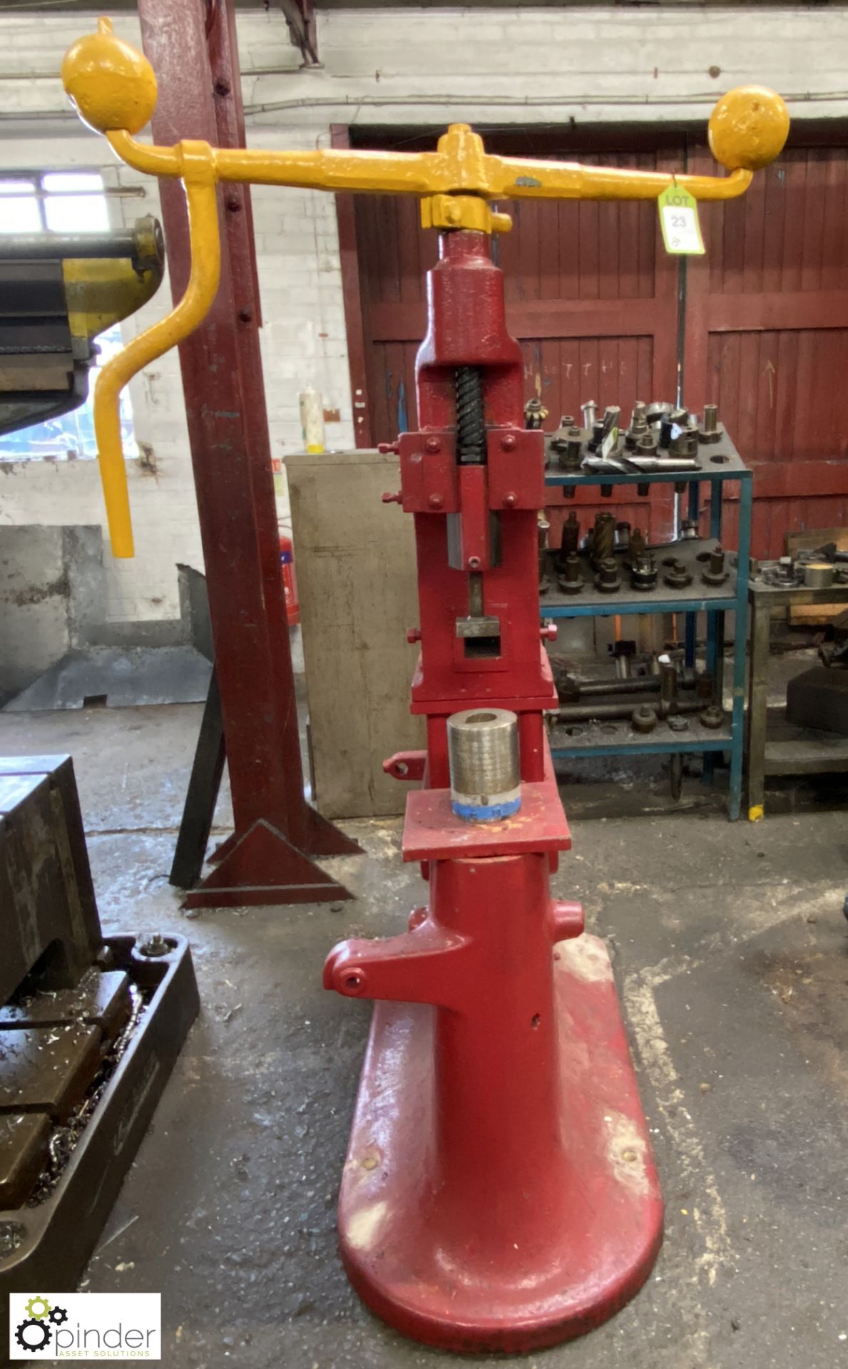 Sweeney & Blockside manual Fly Press, mounted on cast iron base - Image 5 of 7