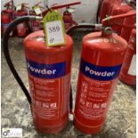 2 Powder Fire Extinguishers, 9kg