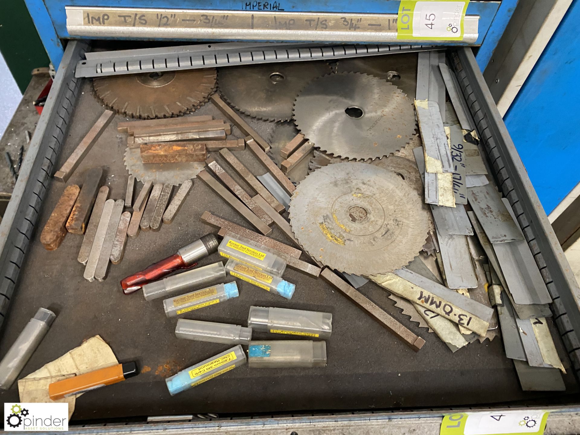 Quantity various Slitting Discs, End Mills, etc, to drawer - Image 2 of 7