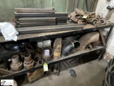 Quantity various Pipe Bends, Bar Offcuts, etc, to bench