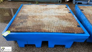 Plastic 4-drum Bund, with mesh floor, 1300mm x 130