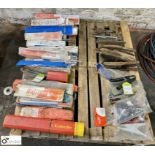 Quantity Welding Electrodes, Wire Brushes, Crocodile Clips, etc, to pallet