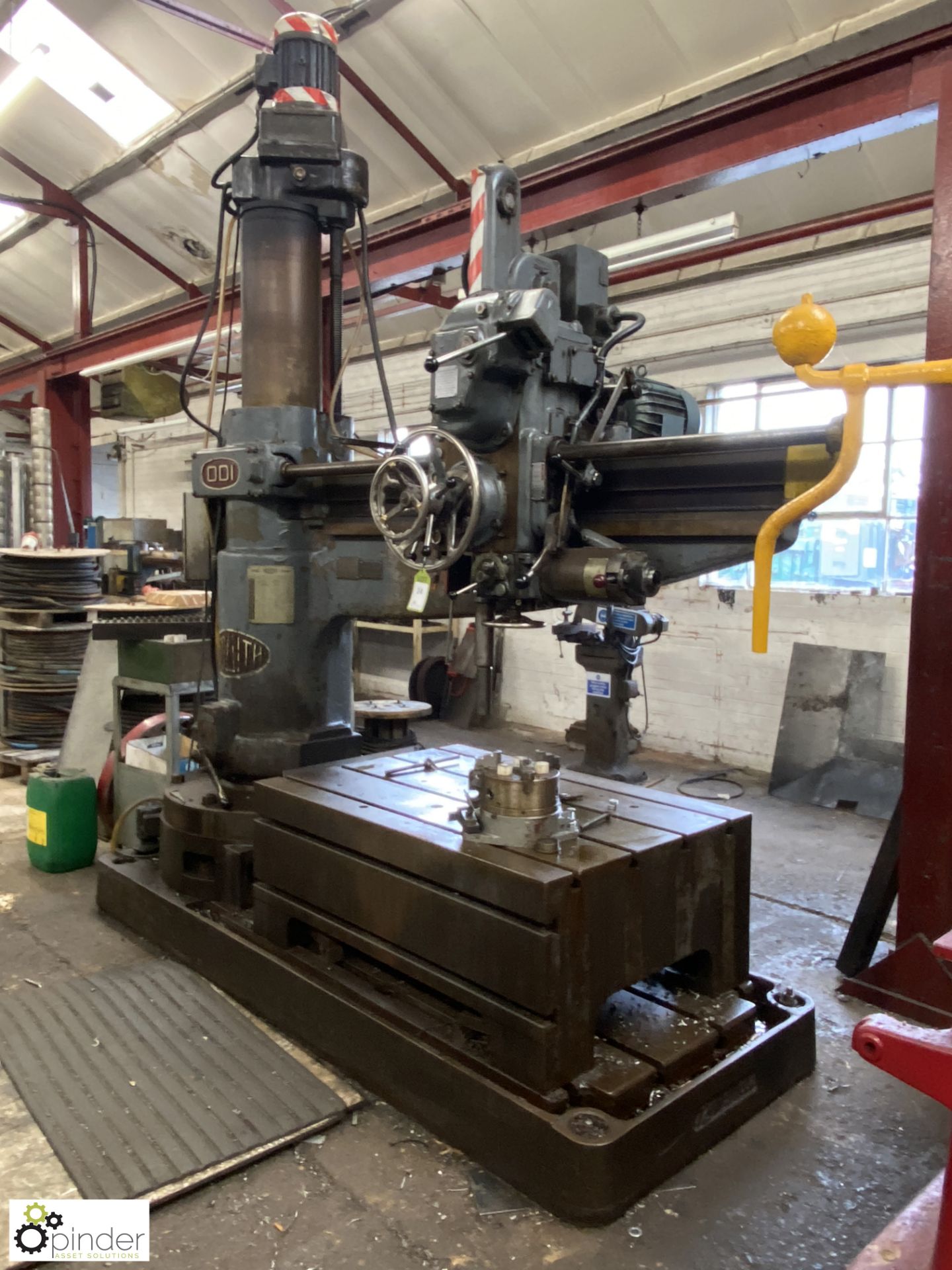 Asquith ODI 6ft Radial Arm Drill, 415volts, with slotted box table, 1290mm x 910mm x 500mm (please