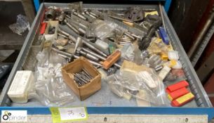 Quantity various End Mills, etc, to drawer