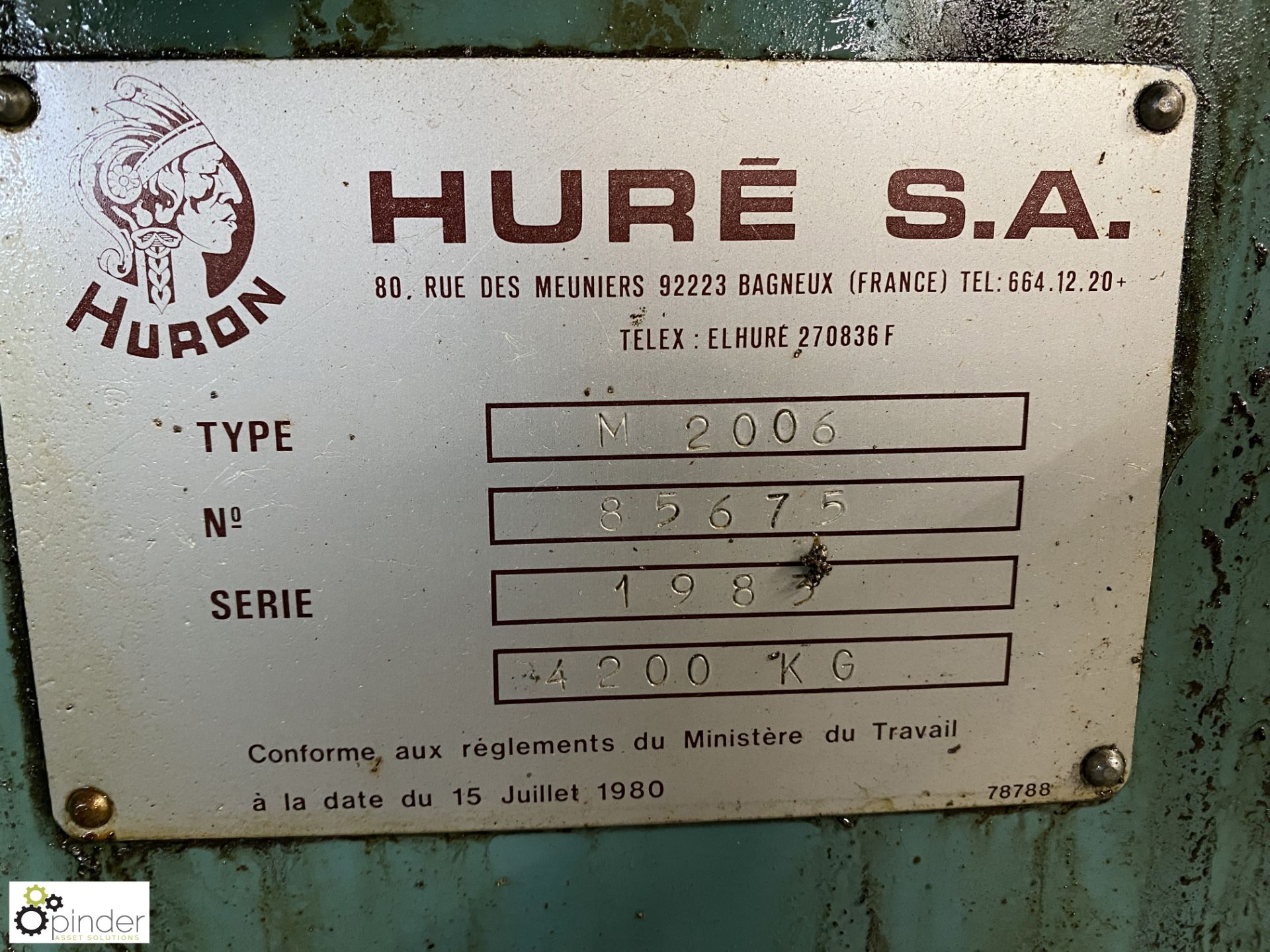 Huron M2006 knee type N/C Milling Machine, 415volts, serial number B5675, year 1983, with Heidenhain - Image 13 of 15