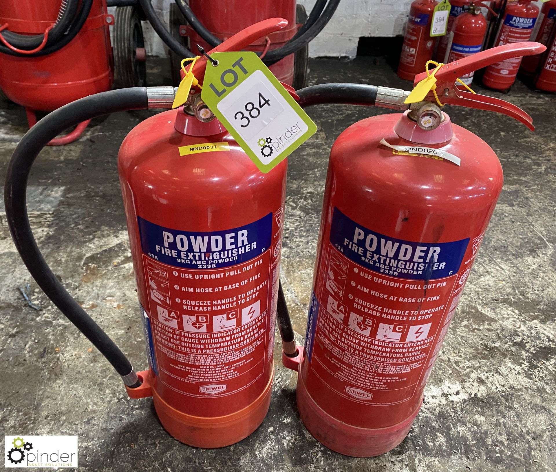 2 Powder Fire Extinguishers, 9kg