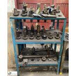 Quantity various Tool Holders, Drills, Cutters, Boring Bars, to and including rack