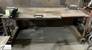 Fabricated Welding Bench, 2000mm x 830mm x 870mm, with Record No6 engineers vice