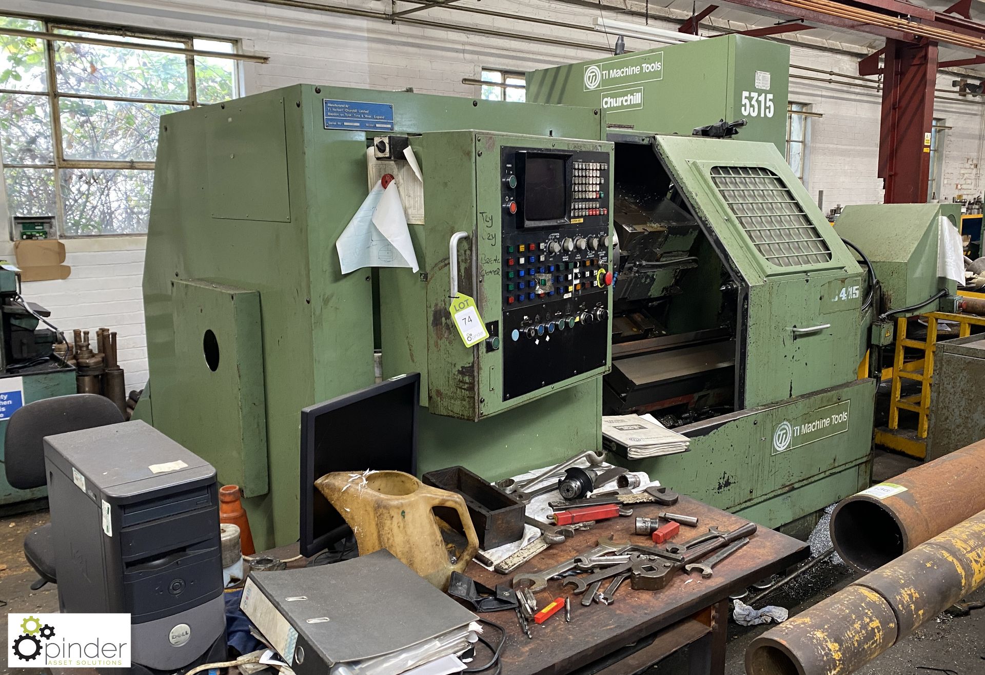 Churchill HC4/15 CNC slant bed Lathe, with Fanuc system 6T control, serial number 20187 (please note - Image 3 of 18