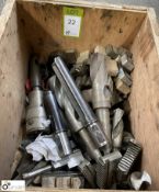 Quantity various heavy duty Drills, Tools and Chuck Teeth, to crate