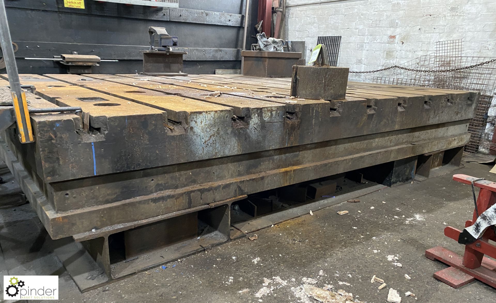 Heavy duty slotted cast iron Table/Machine Bed, 3050mm x 2440mm x 400mm, with Record No engineers - Image 4 of 8