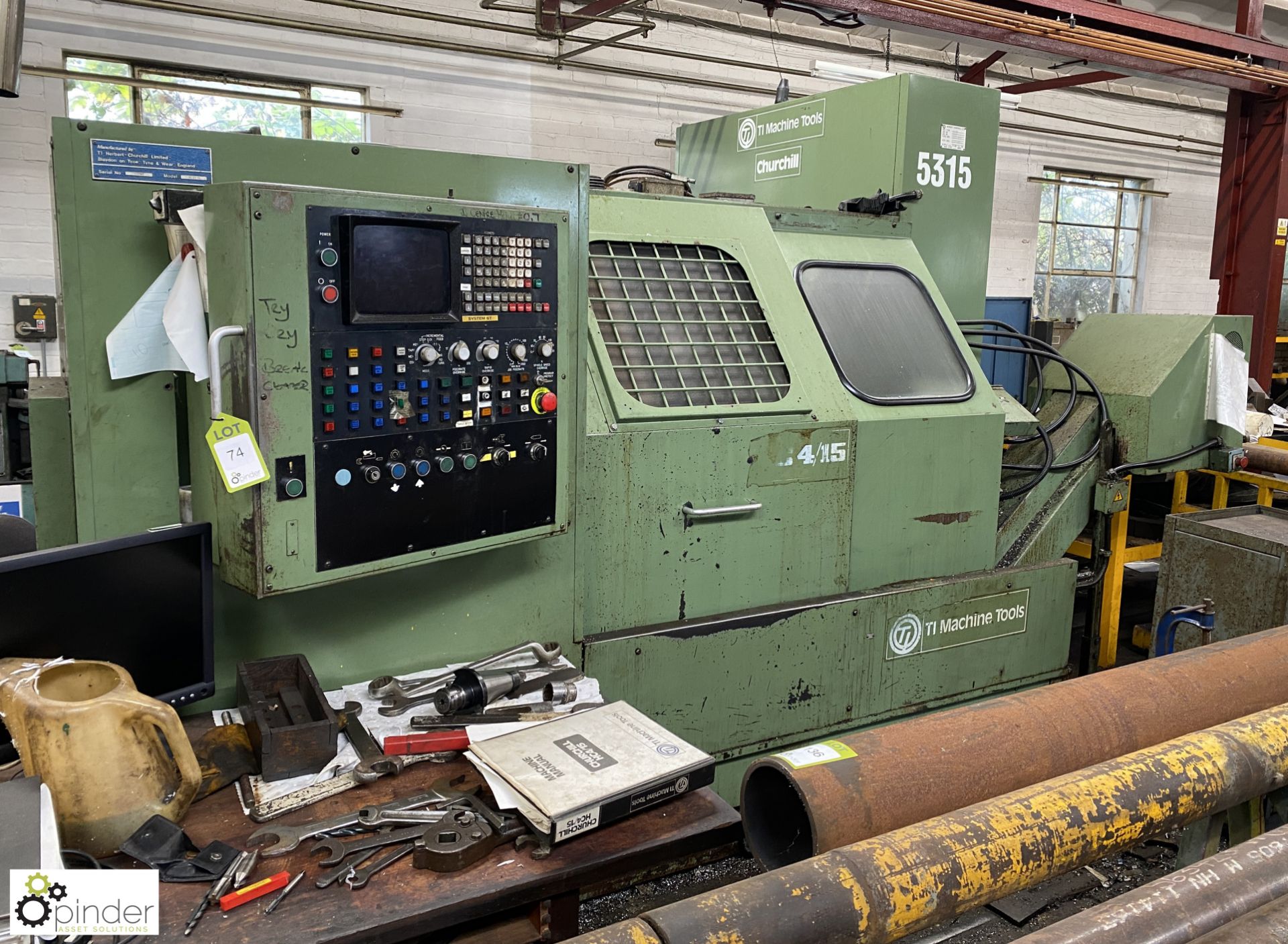 Churchill HC4/15 CNC slant bed Lathe, with Fanuc system 6T control, serial number 20187 (please note - Image 16 of 18