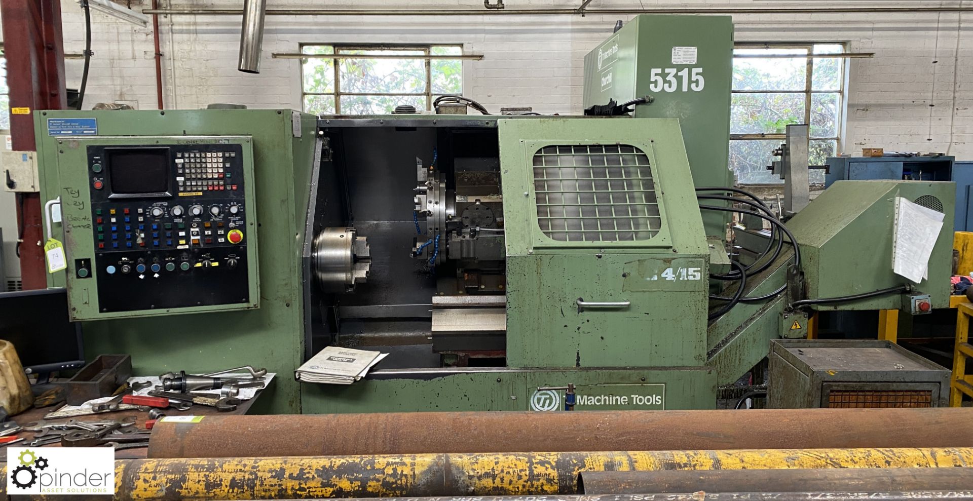 Churchill HC4/15 CNC slant bed Lathe, with Fanuc system 6T control, serial number 20187 (please note