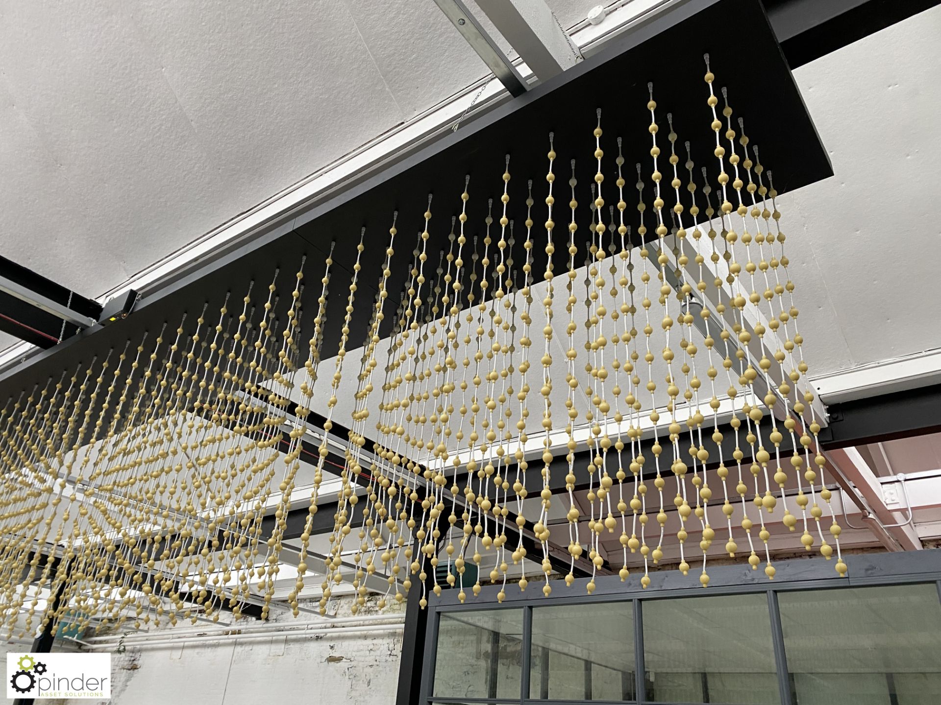 Suspended 7-section Beaded Light Fitting, 15000mm x 600mm - Image 3 of 8