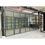 Aluminium and glazed Office Pod, 7000mm x 4000mm x 3150mm external measurements, with single door,