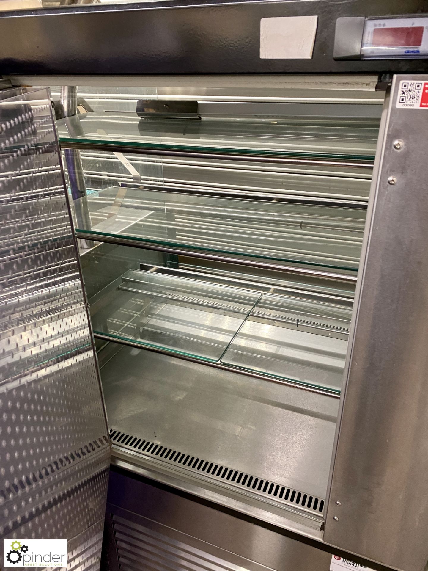 Dixell stainless steel glazed Display Fridge Counter, 240volts, 900mm x 760mm x 1420mm - Image 2 of 6