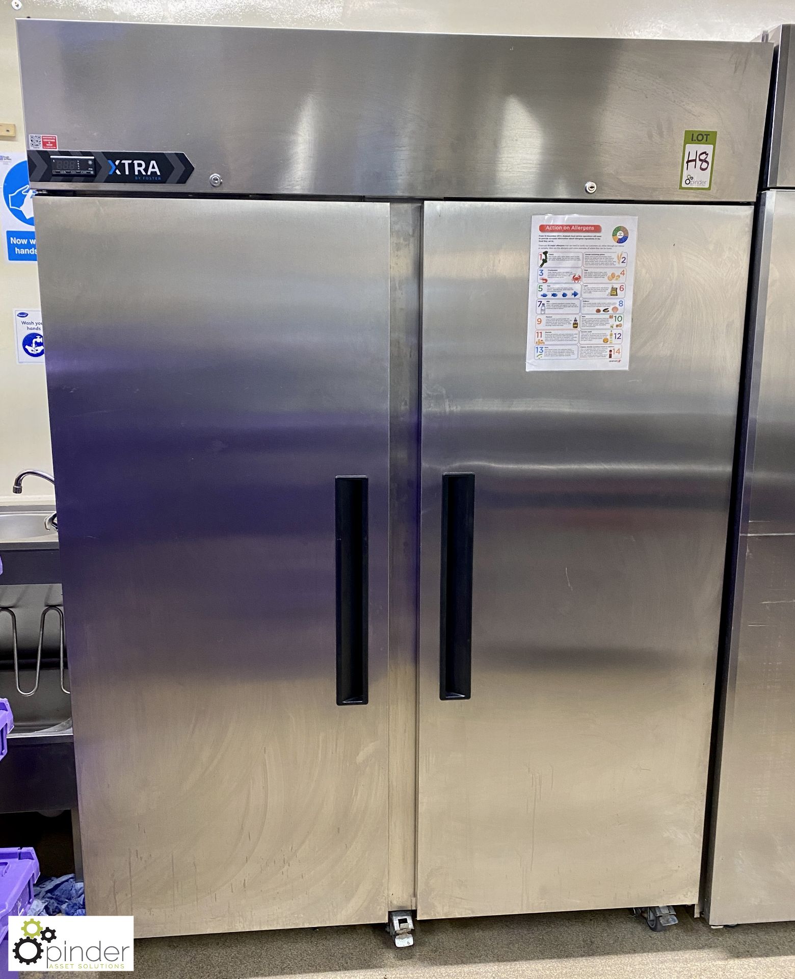 Extra by Foster 33-187 XR1300L stainless steel double door mobile Freezer, 240volts, 1380mm x