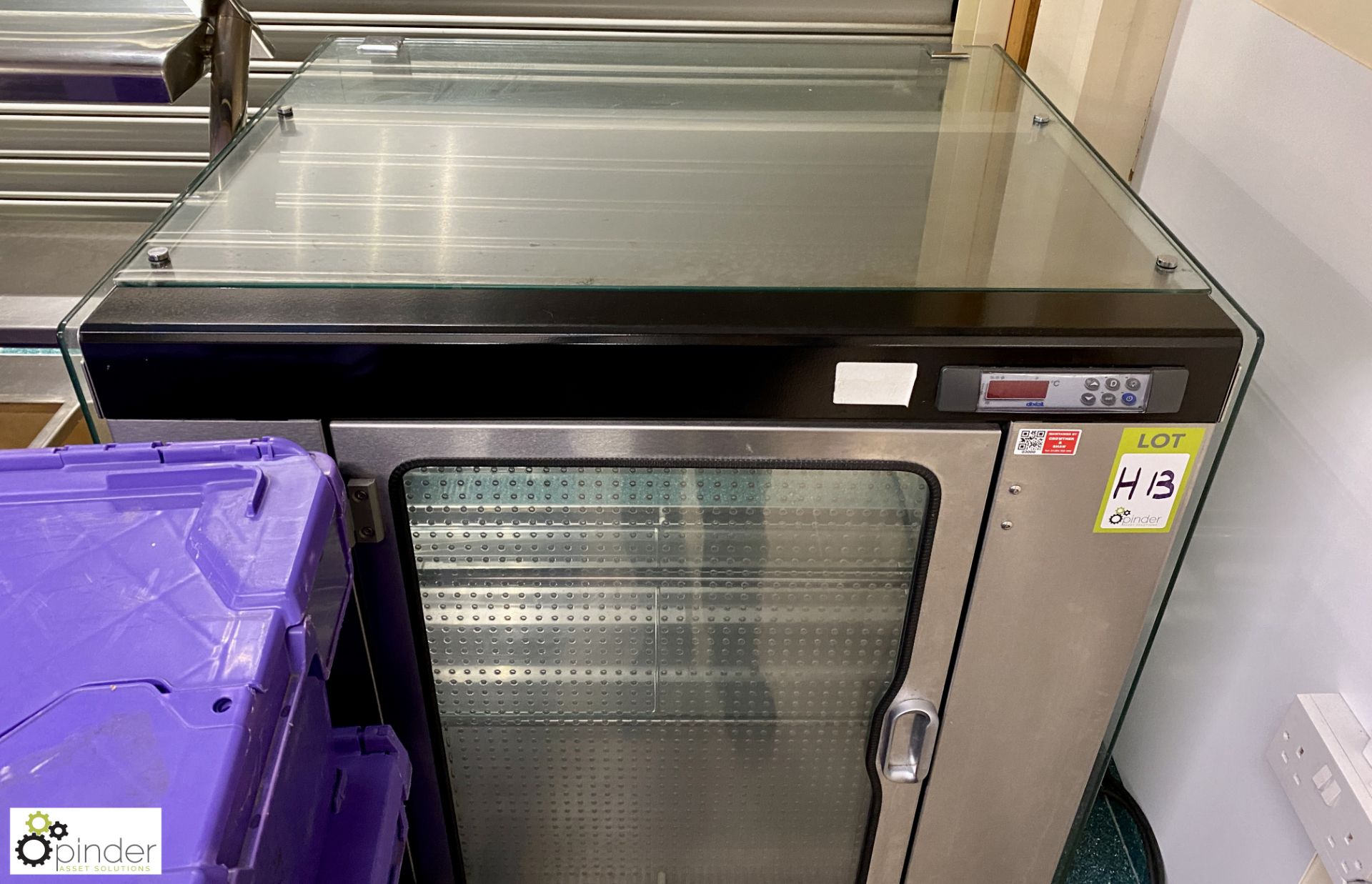 Dixell stainless steel glazed Display Fridge Counter, 240volts, 900mm x 760mm x 1420mm - Image 4 of 6
