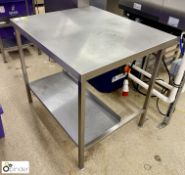 Stainless steel Preparation Table, with undershelf, 1000mm x 850mm x 890mm