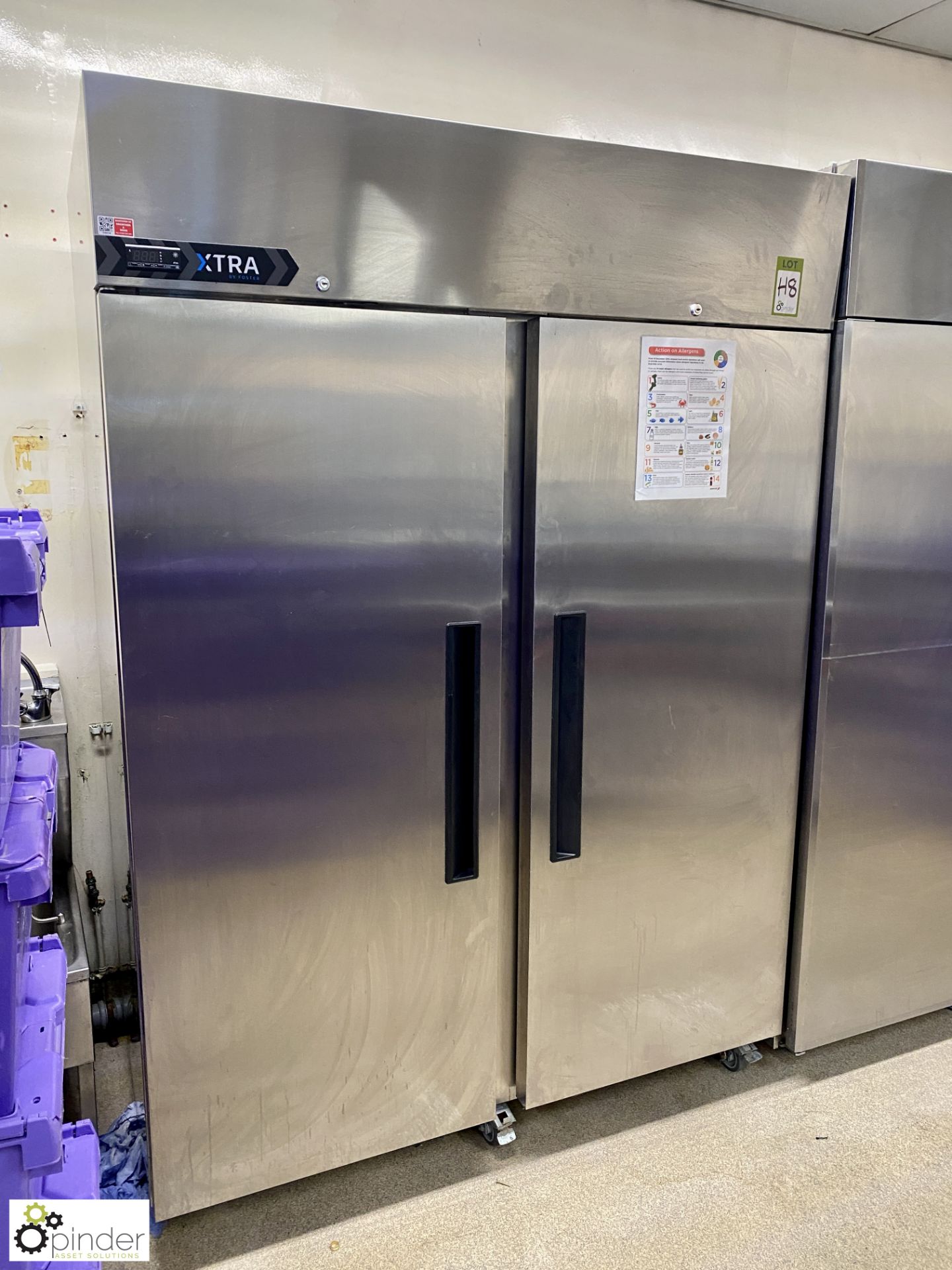 Extra by Foster 33-187 XR1300L stainless steel double door mobile Freezer, 240volts, 1380mm x - Image 2 of 7