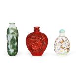 THREE CHINESE SNUFF BOTTLES, QING DYNASTY (1644-1911)