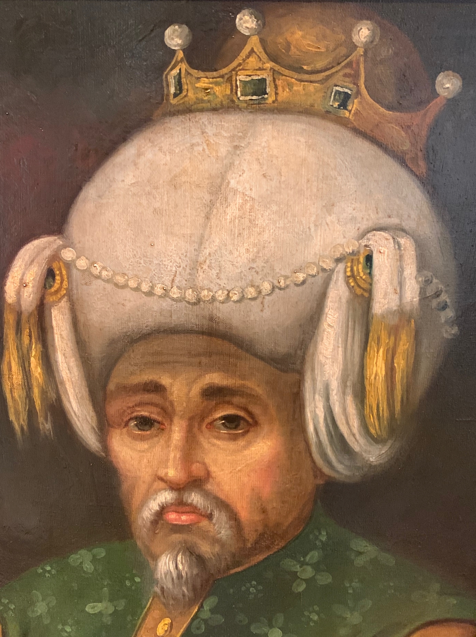 A LARGE OIL ON CANVAS OF SULTAN ORHAN GAZI, OTTOMAN, TURKEY, 18TH CENTURY