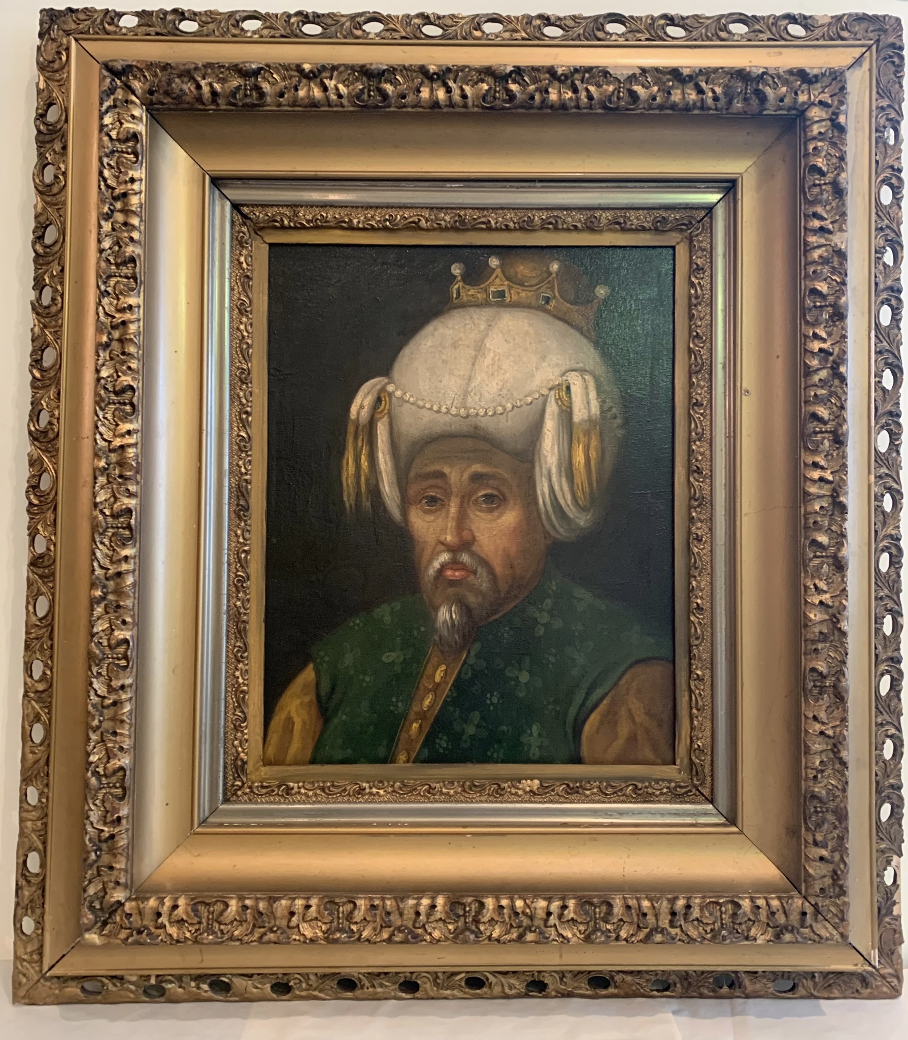 A LARGE OIL ON CANVAS OF SULTAN ORHAN GAZI, OTTOMAN, TURKEY, 18TH CENTURY - Image 2 of 3