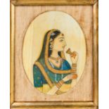 A FRAMED INDIAN MINIATURE PAINTING OF BANI THANI, 19TH CENTURY, NORTH INDIA