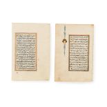 TWO FOLIOS FROM AN OTTOMAN QURAN, 19TH CENTURY