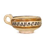 A NISHAPUR CERAMIC CUP WITH CALLIGRAPHY, 9TH CENTURY, PERSIA